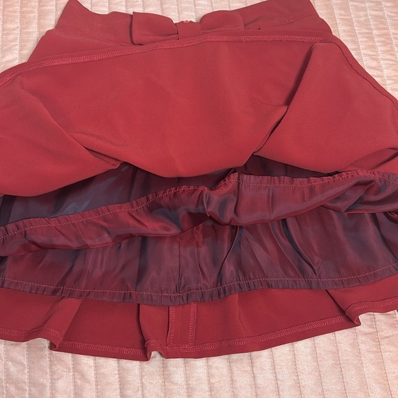 CHICWISH SWEET YOUR HEART BOWKNOT PLEATED SKIRT IN RUBY SIZE LARGE - Picture 4 of 11
